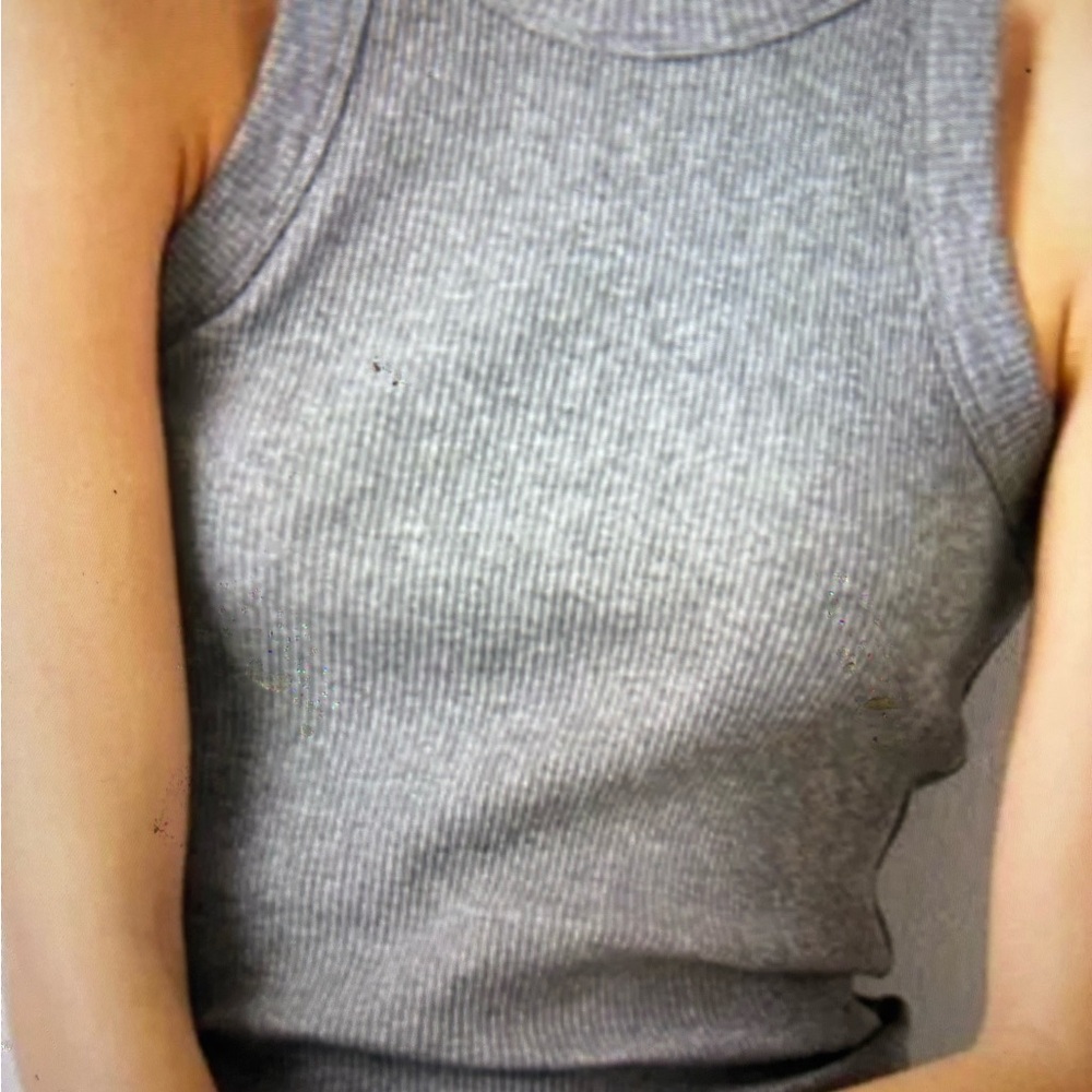WSLY Heather Gray Ribbed Tank Top